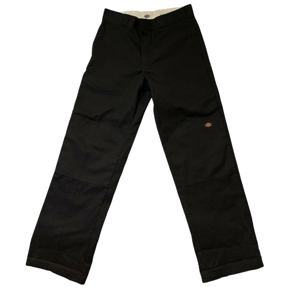 Dickies Men's Loose Fit Double Reinforced Knee Twill Work Pant Black 32 x 32